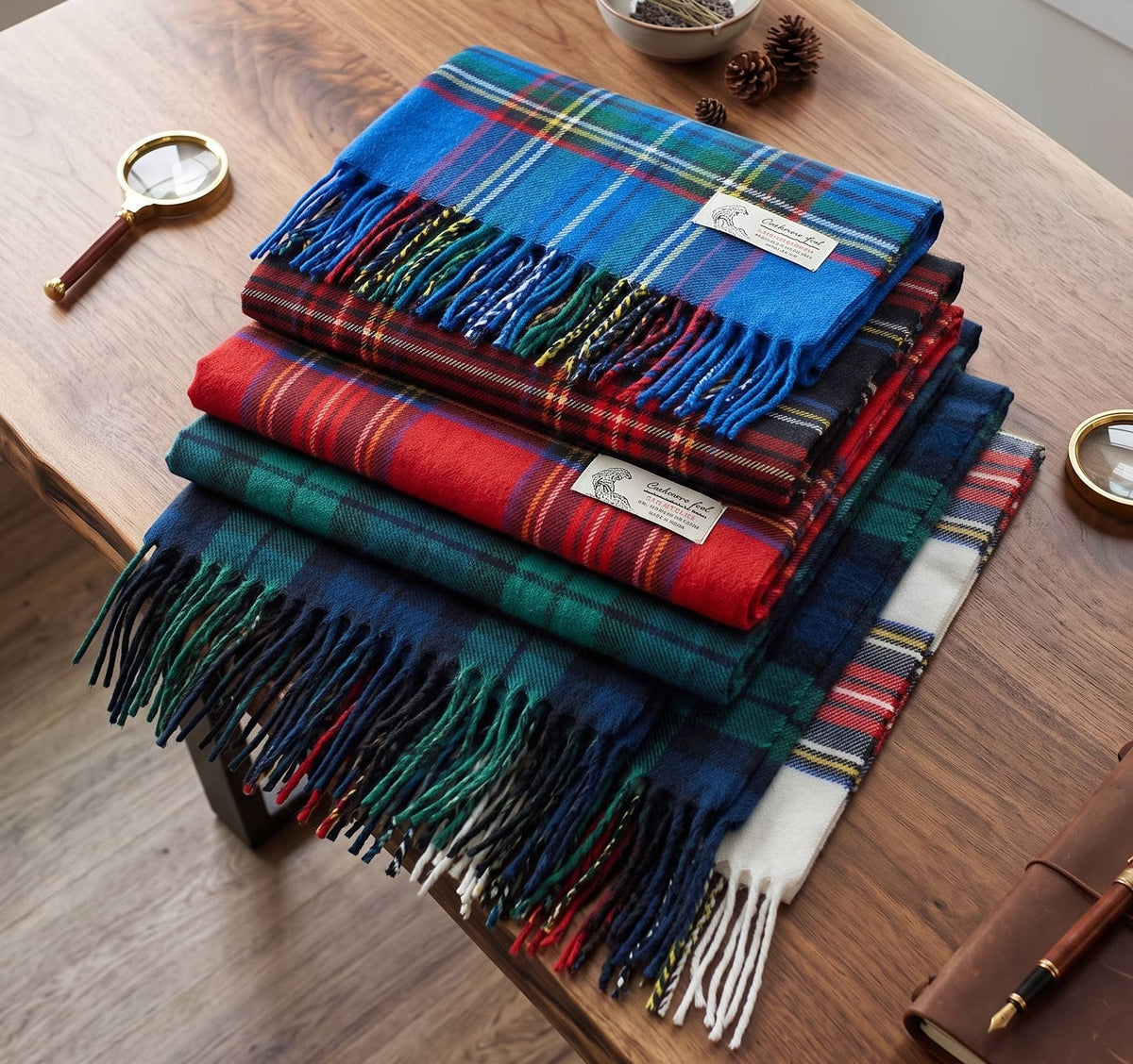 Soft Cashmere Feel Stewart Plaid Winter Muffler Scarf