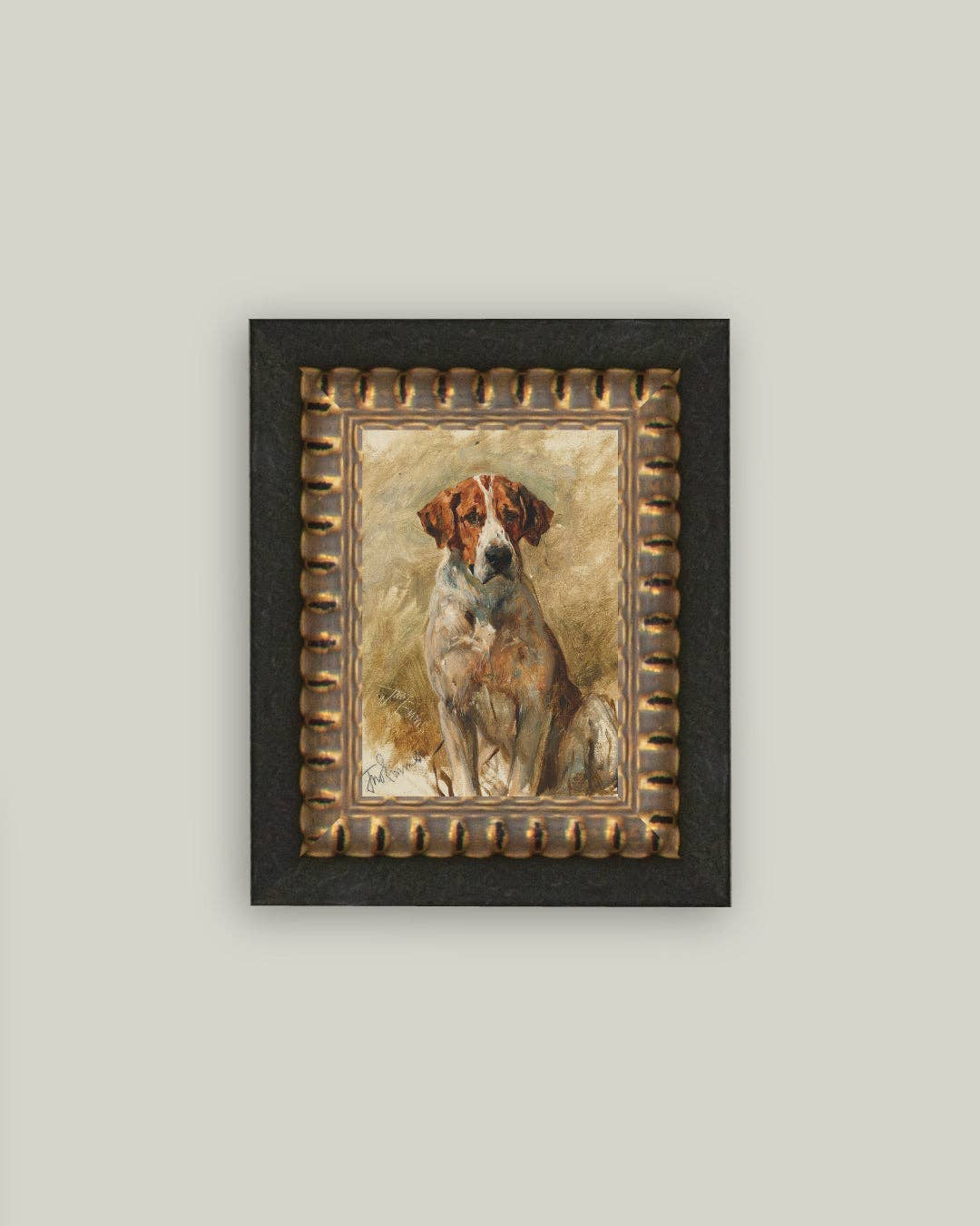 Study of a Hound Framed Antique Art