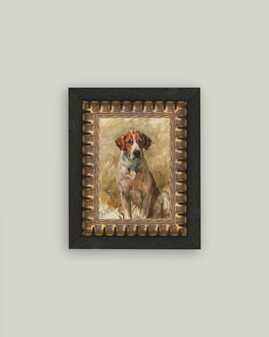 Study of a Hound Framed Antique Art