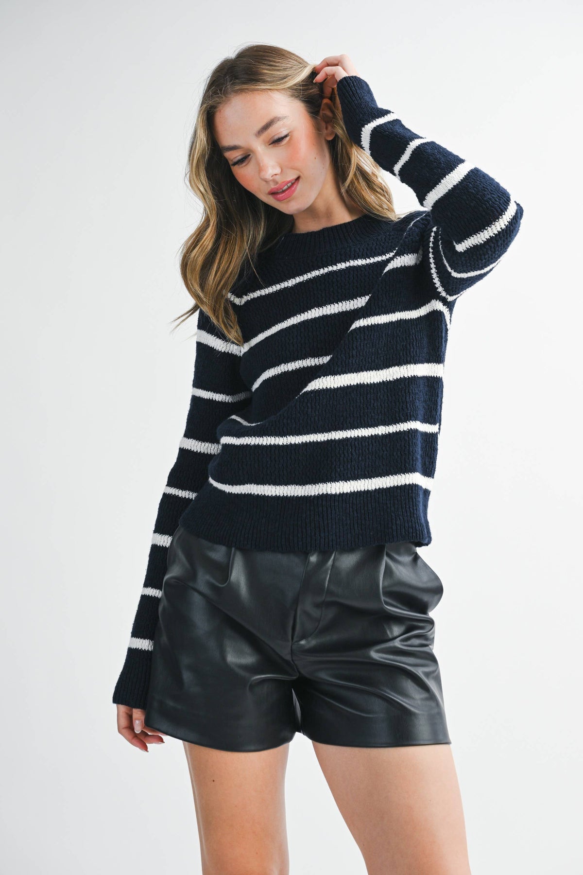 Chunky Ribbed Stripe Crewneck