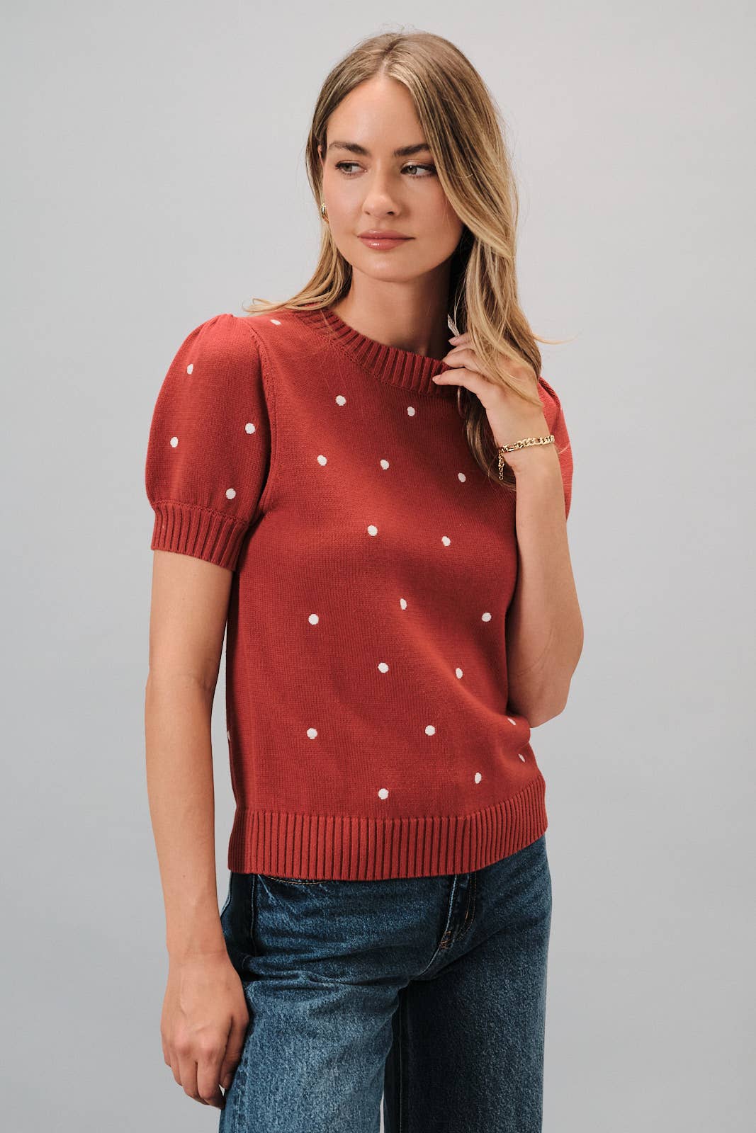 Polka Dot Embroidered Sweater
