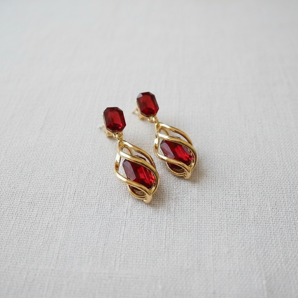 Asymmetric Zirconia Drop Earrings