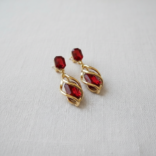 Asymmetric Zirconia Drop Earrings