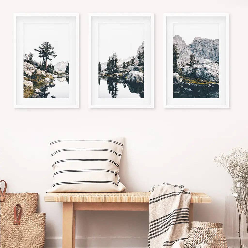 Scandi Nature Landscape. Mountain Lake Photography