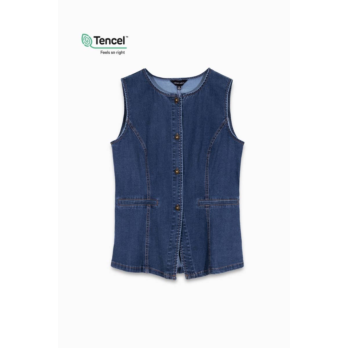 Sleeveless Longline Denim Vest Top