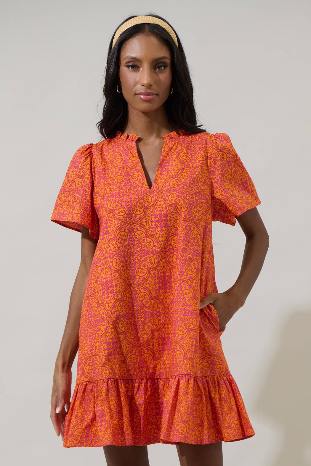 DeBary Daphne Floral Celeste Mini Dress