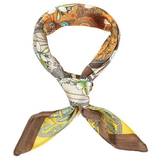 FOUR LEAF CLOVER AND FLOWER BANDANA SCARF