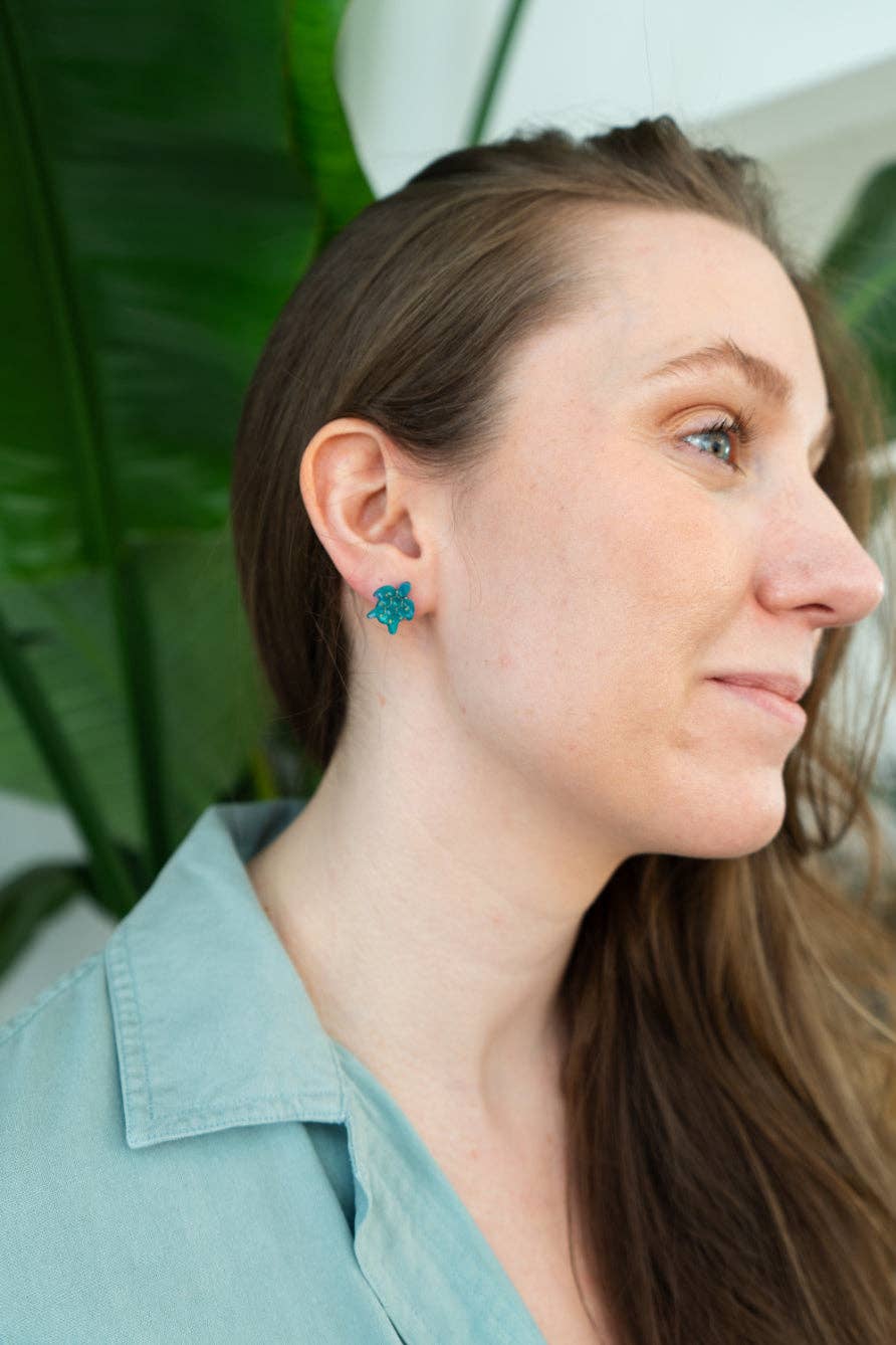 Sea Turtle Studs - Sea Green