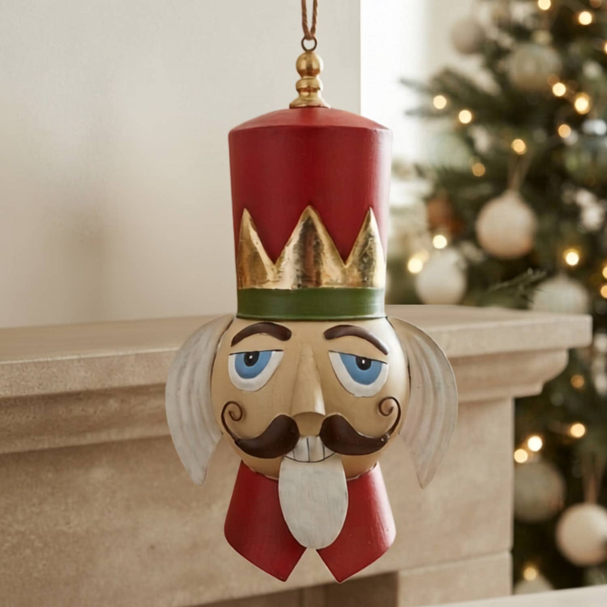 Royal Nutcracker Head Ornament Metal 20"