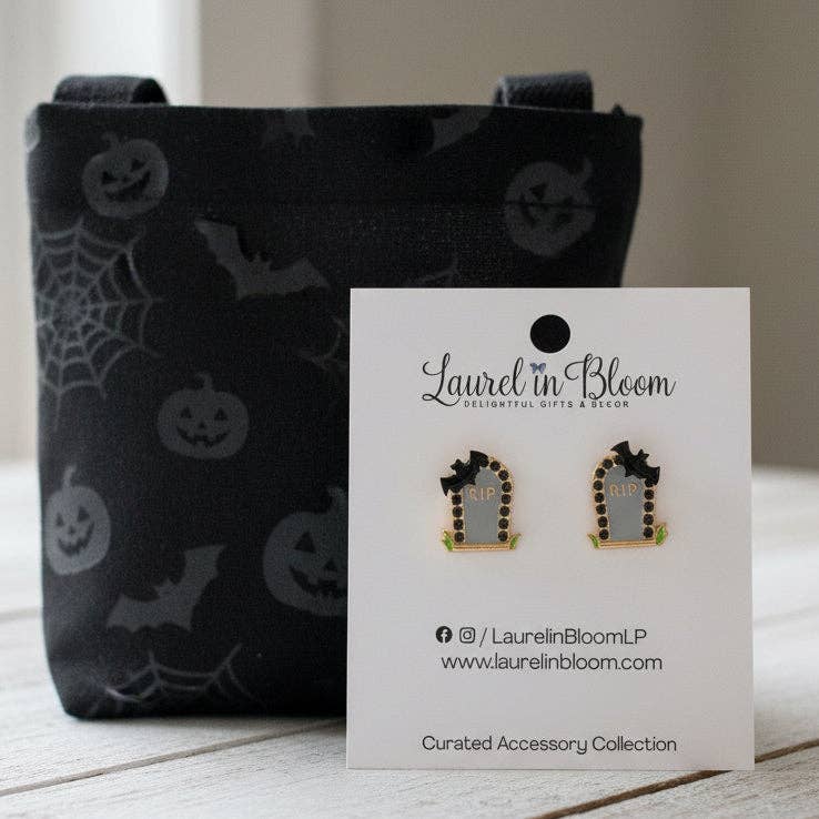Rest in Peace Tombstone Earrings
