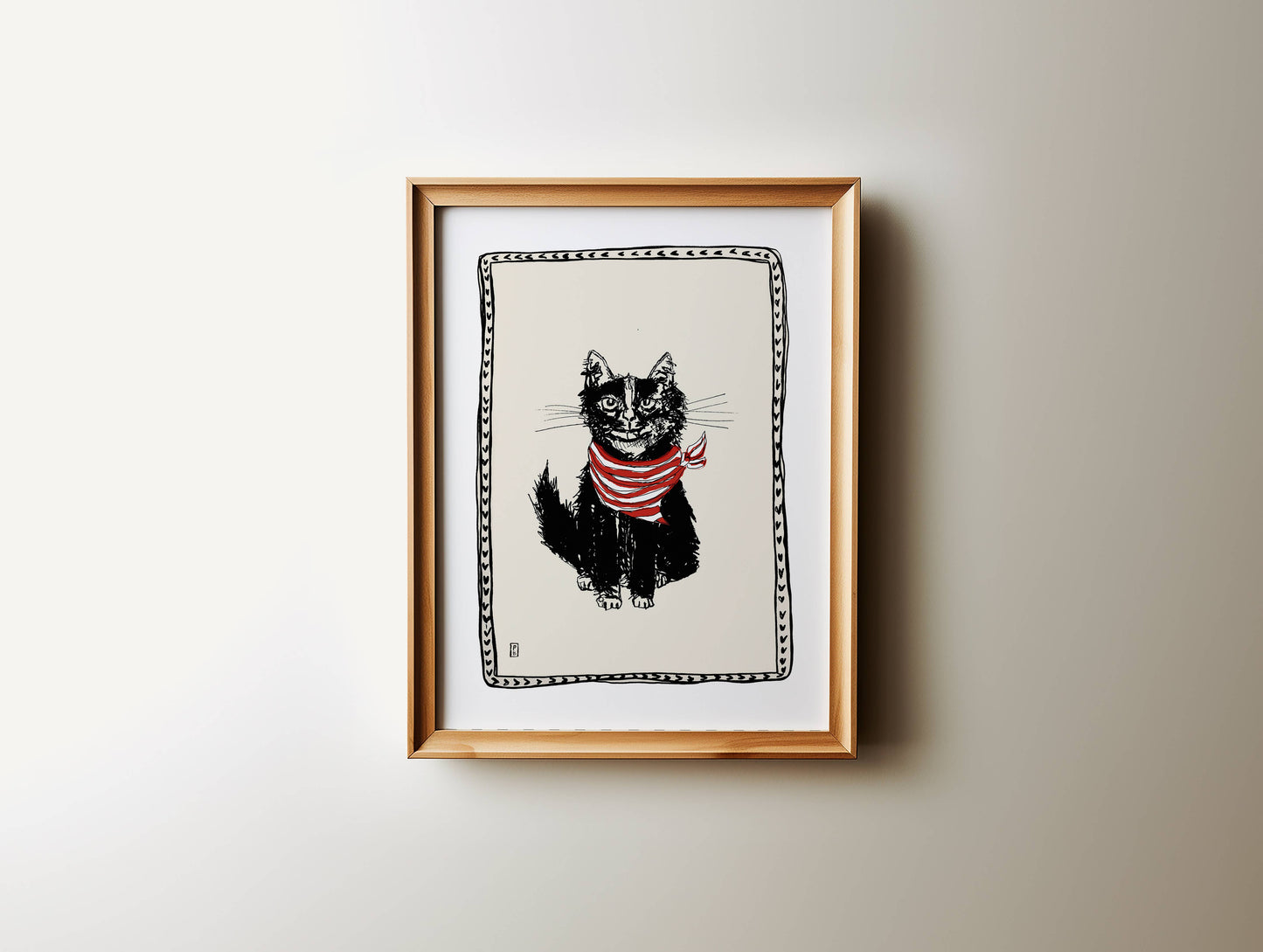 "Cat in Scarf", Giclée Fine Art Print