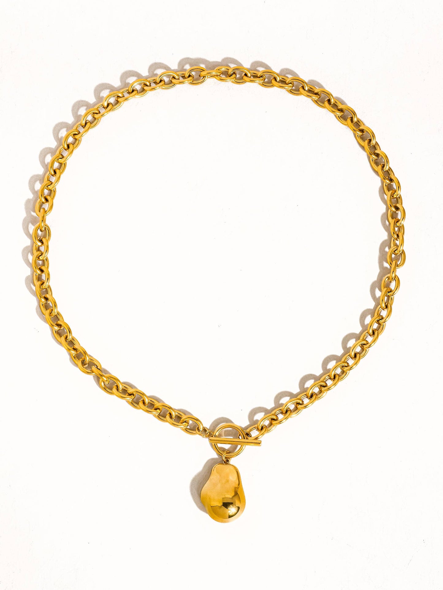 Ciel Large Pearl Chain Necklace - 18K Gold Non-Tarnish