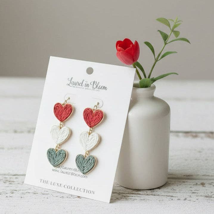 Hopeless Romantic Triple Heart Earrings