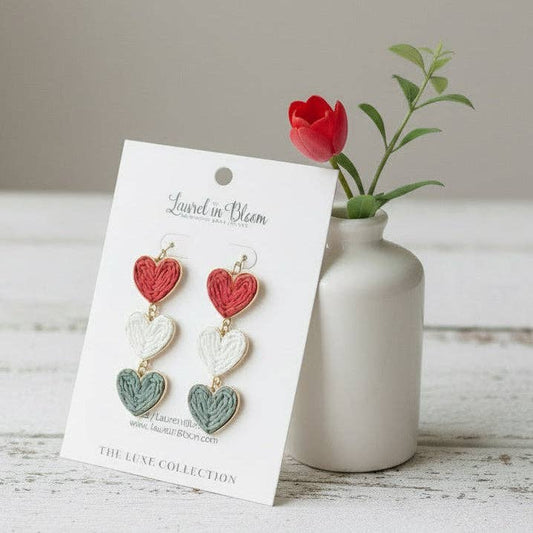 Hopeless Romantic Triple Heart Earrings