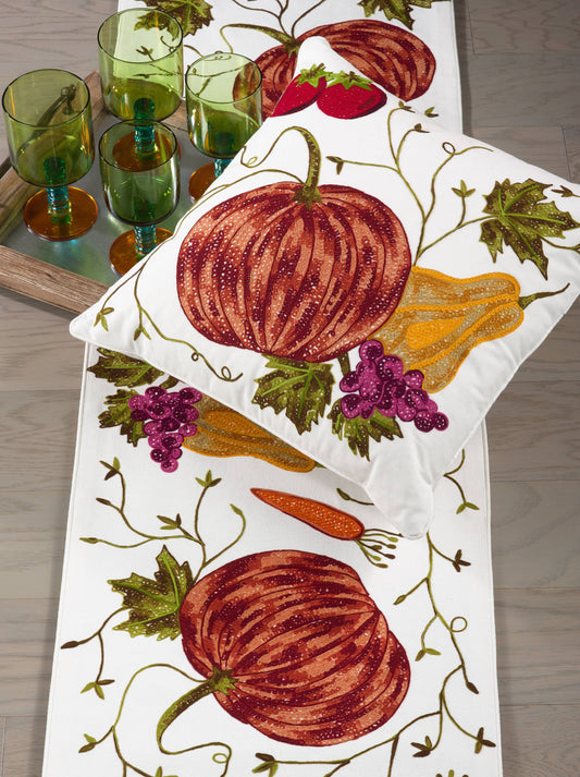 Embroidered Pumpkin Runner