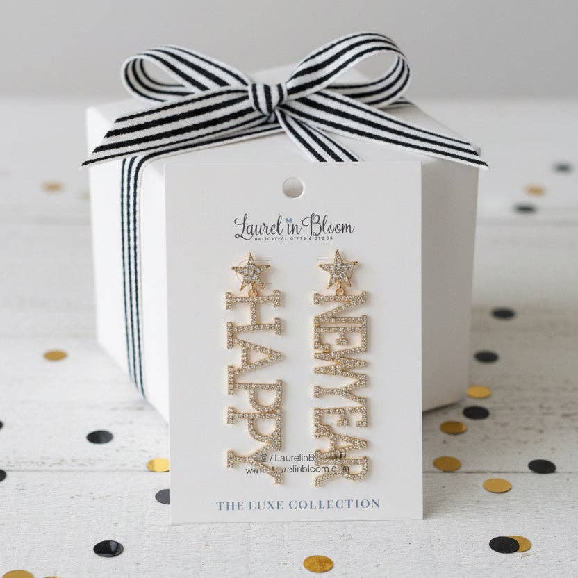 Countdown to Midnight Happy New Year Earrings