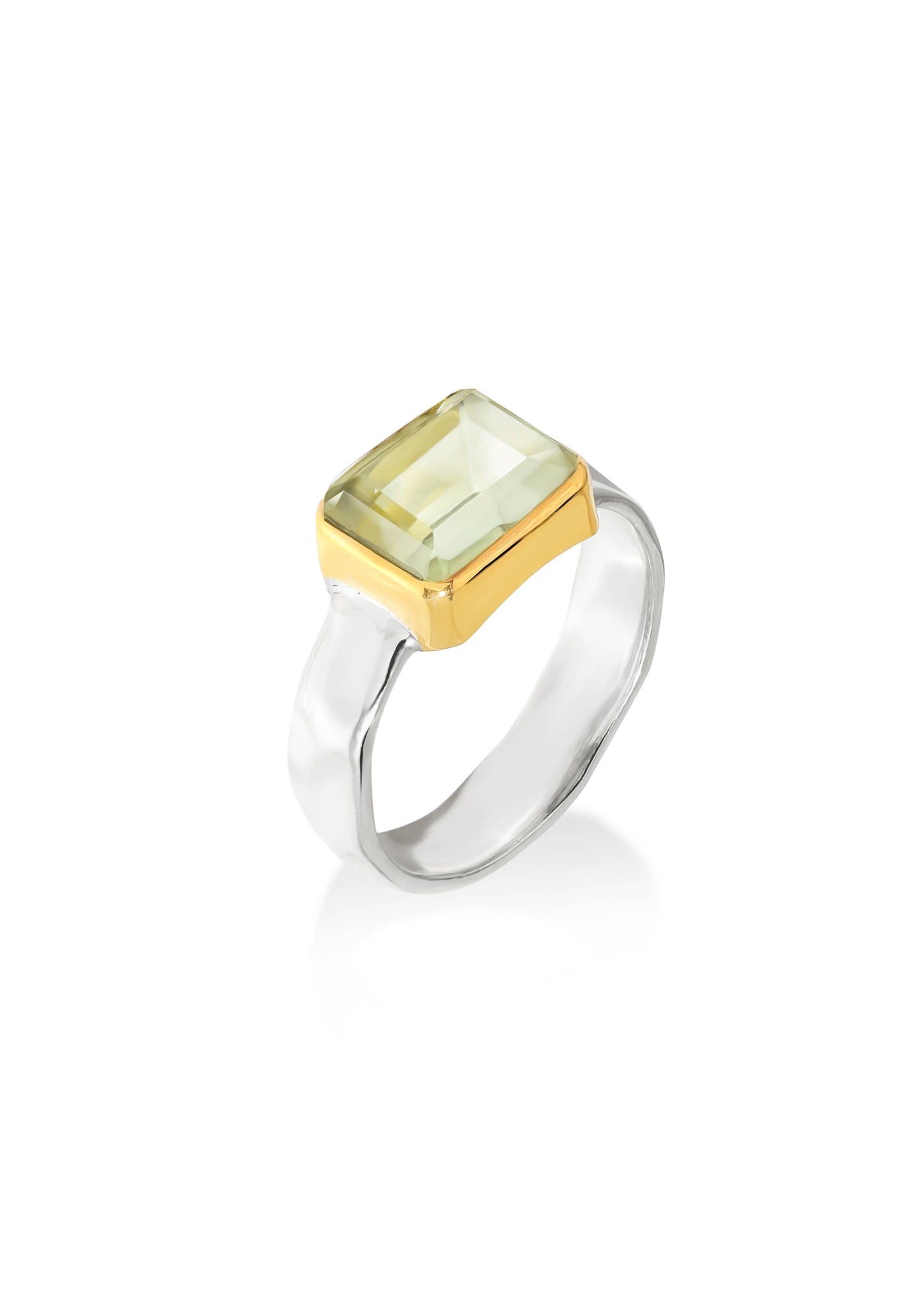 Green Amethyst Gemstone Ring