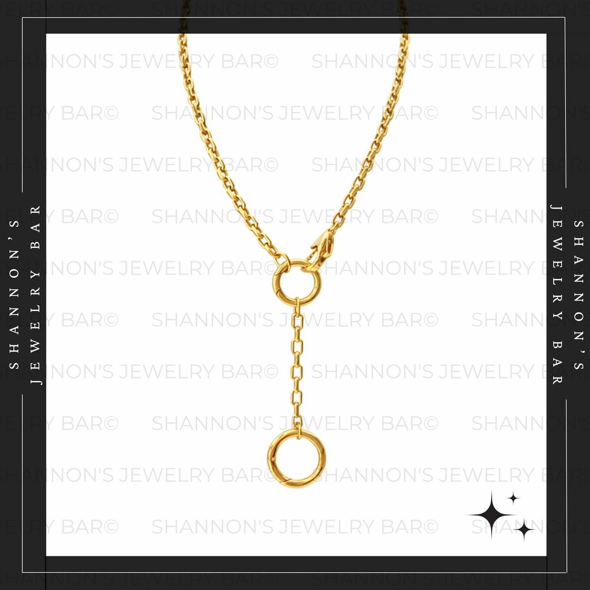 Gold Carabiner Necklace, Charm Holder Necklace