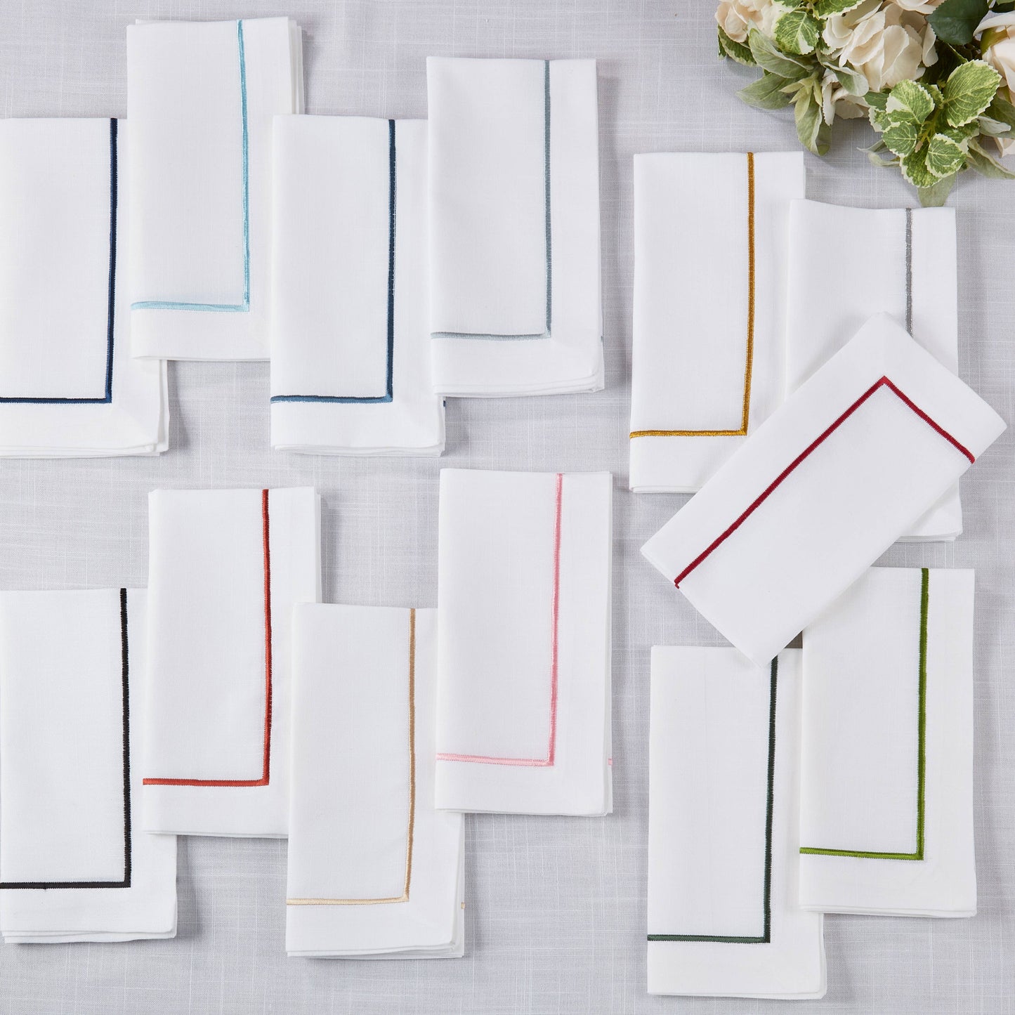 Embroidered Line Design Napkin