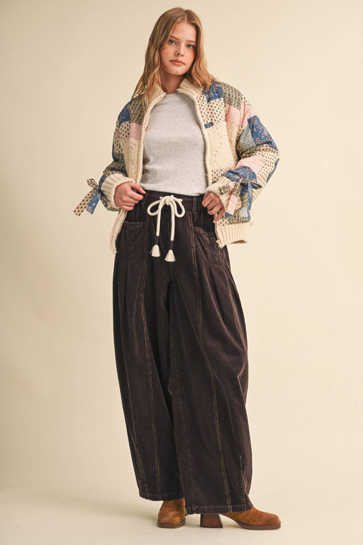 MIXED MEDIA PATCH PRINT JACKET