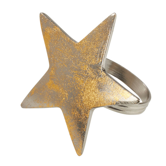 Gold Texture Star Napkin Ring