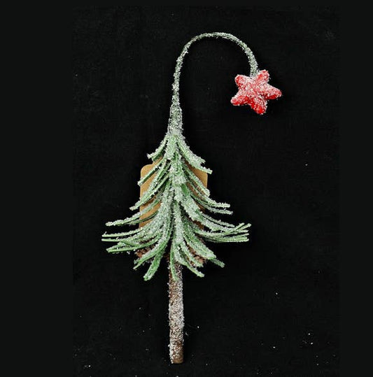 Snowy Shooting Star Mini Tree Ornament-Green