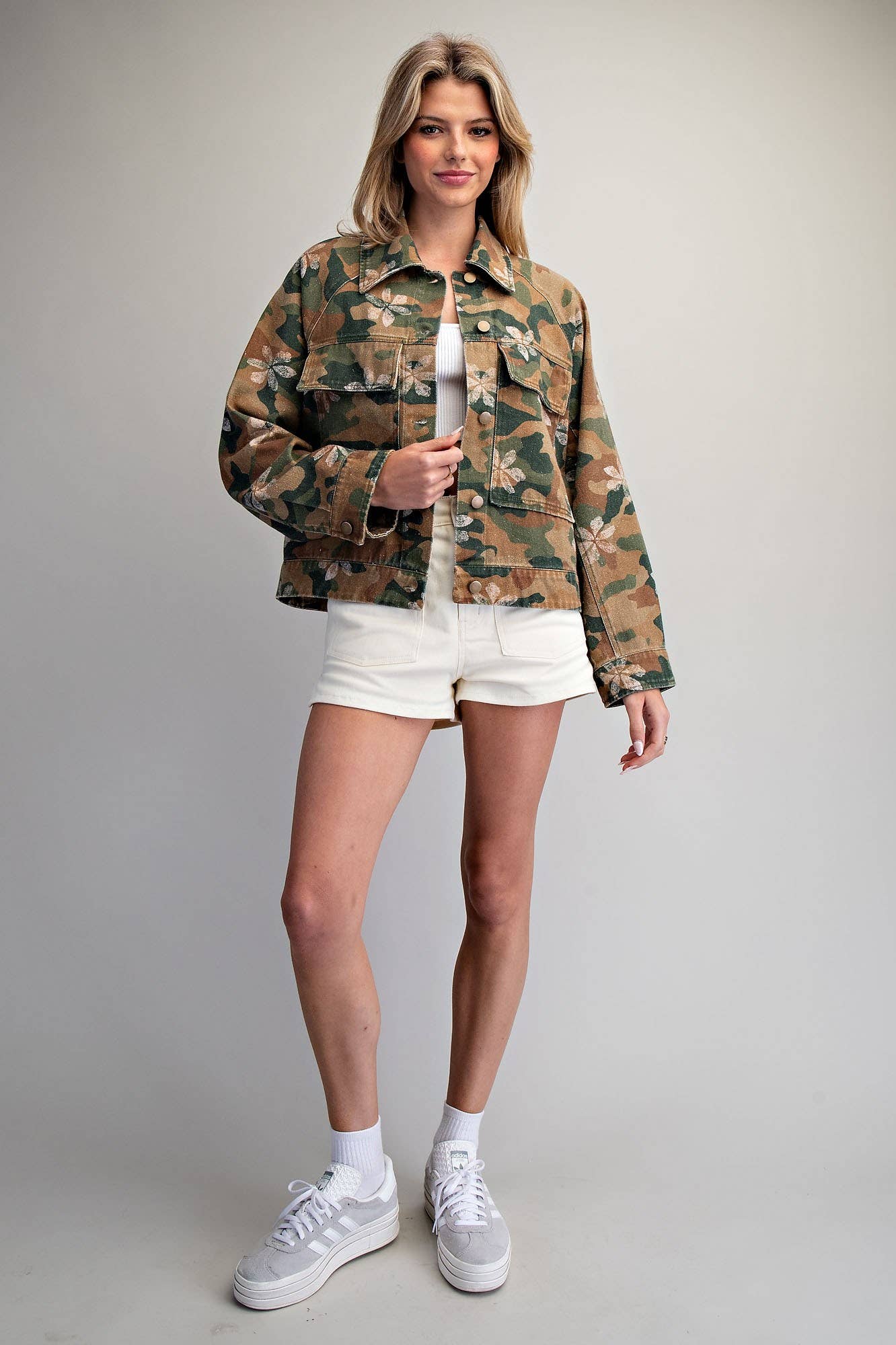 FLORAL CAMO PRINTED JACKET