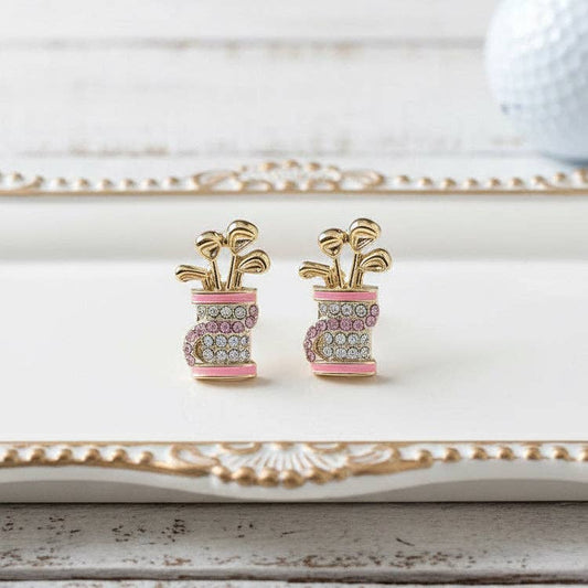 Pink Sunday Bags Golf Earrings