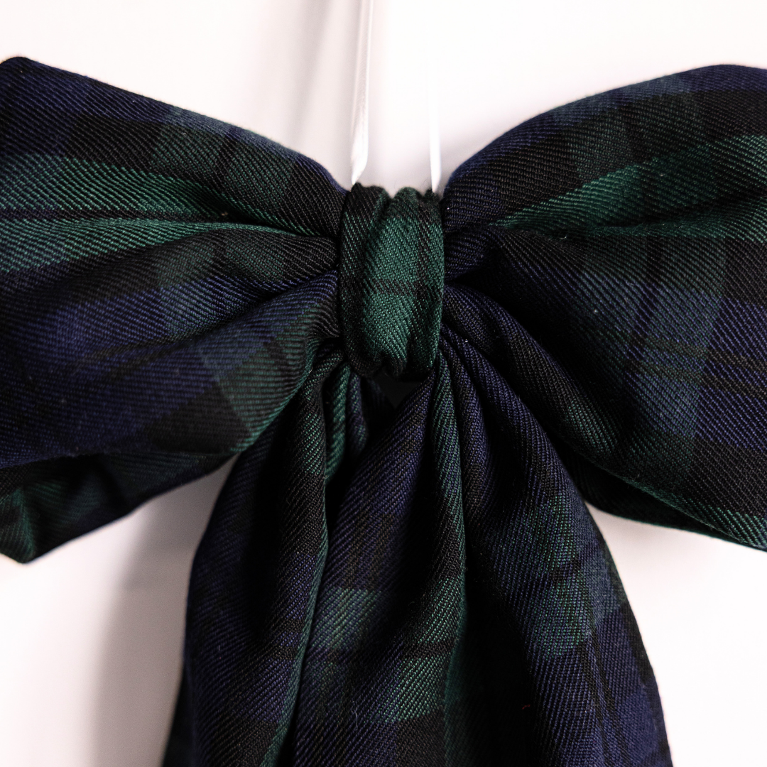 Plaid Green Fabric Bows