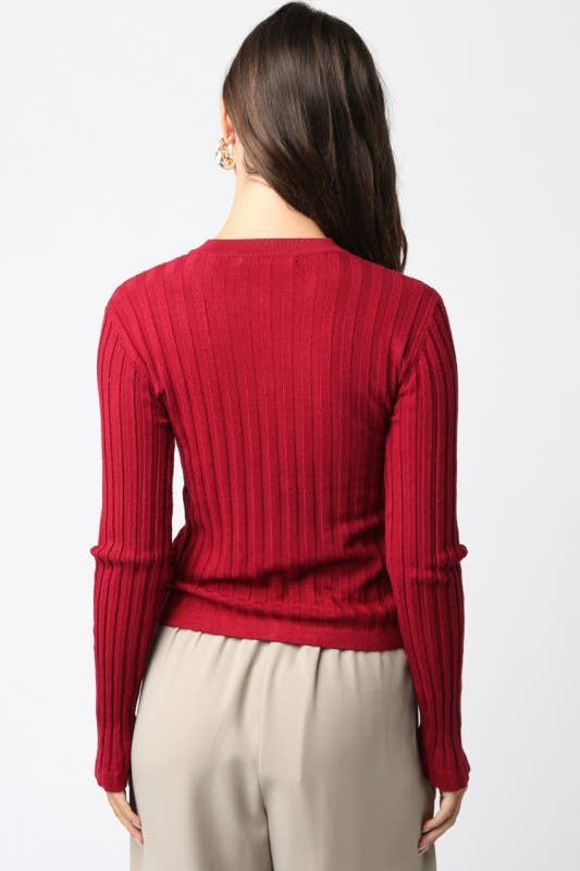 Haley Knit Button Top