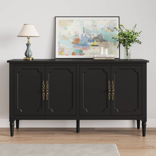 Console Cabinet, 58'' Mid Century Modern Pantry Cabinet
