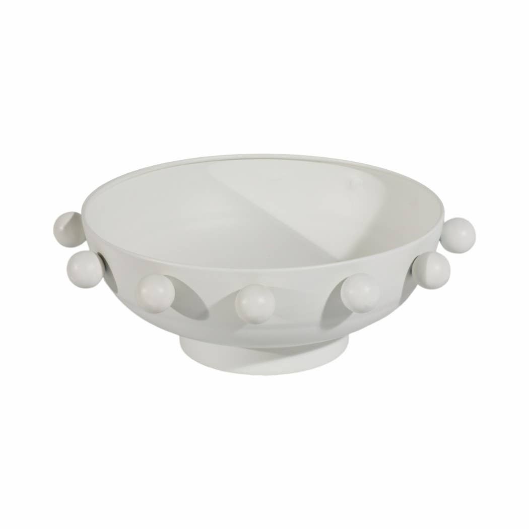 White 11 in. Iron Novelty Hobnail Solid Casual Home Bowl