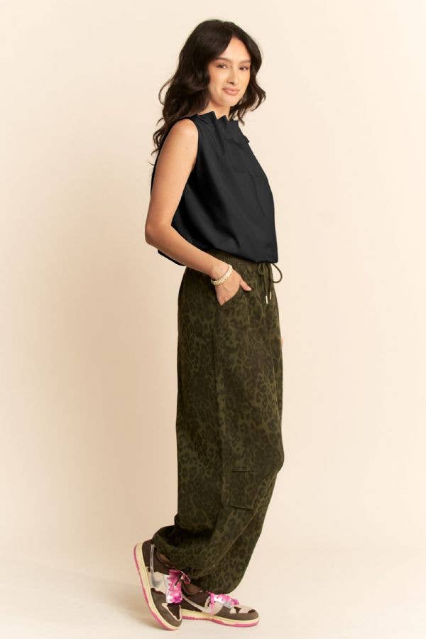 Cowl Neck Tie Detail Sleeveless Top