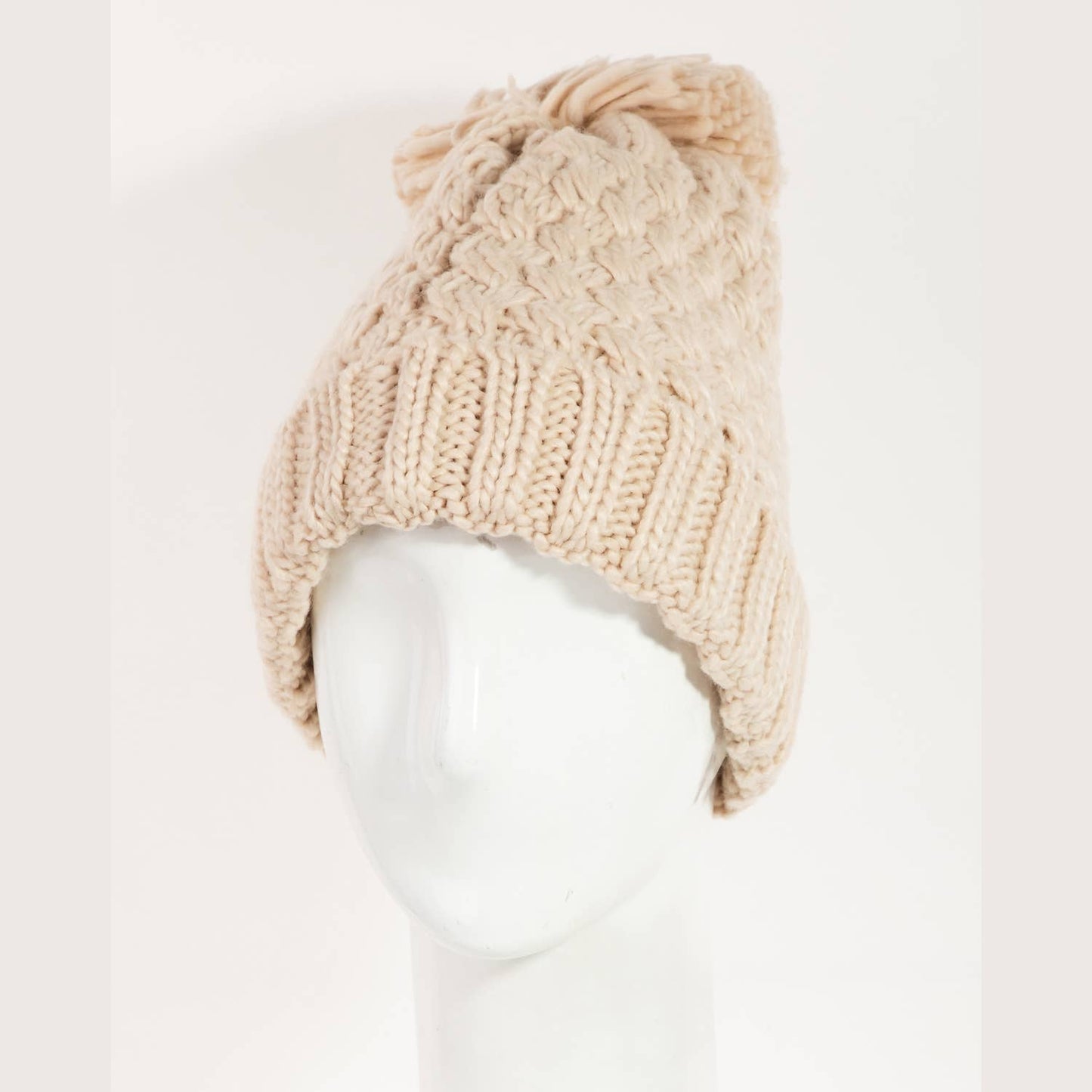 Crochet Knit Pom Beanie