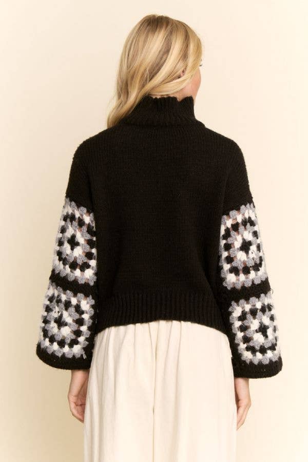 Crochet Turtleneck Sweater