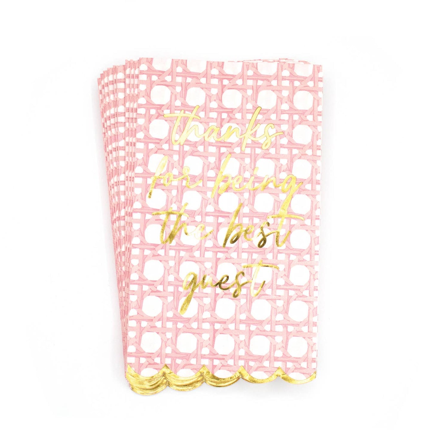 Pink Cane Print Paper Guest Towel Napkin Pack, 16-Count
