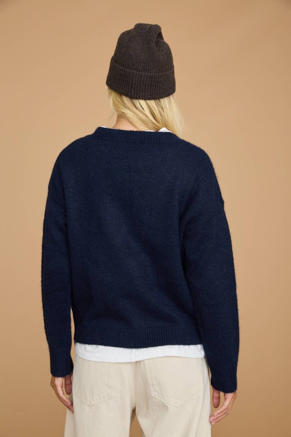 Dog Graphic Fuzzy Knit Sweater