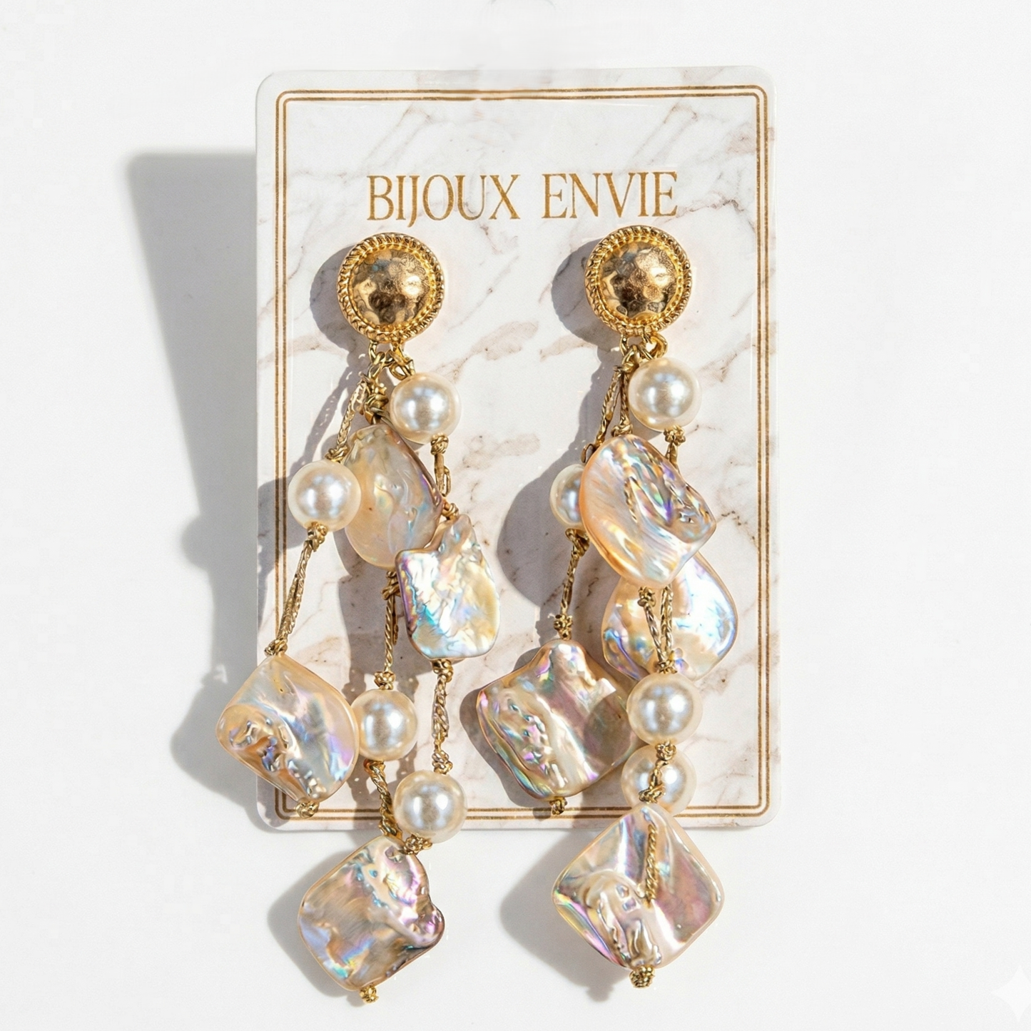 Chunky Shell & Pearl Earrings | Handmade Statement Jewelry