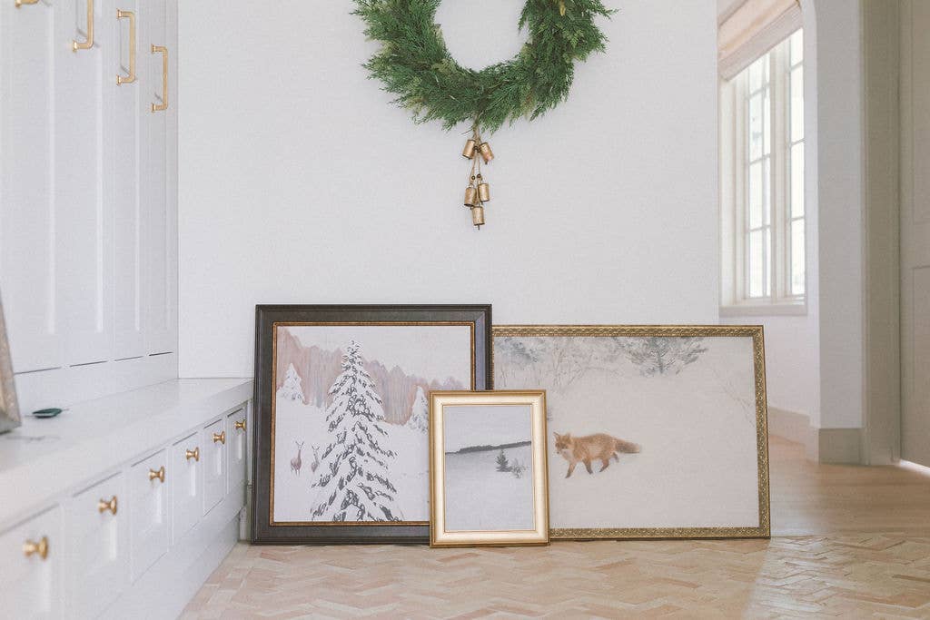 Fox In Winter Framed Antique Art