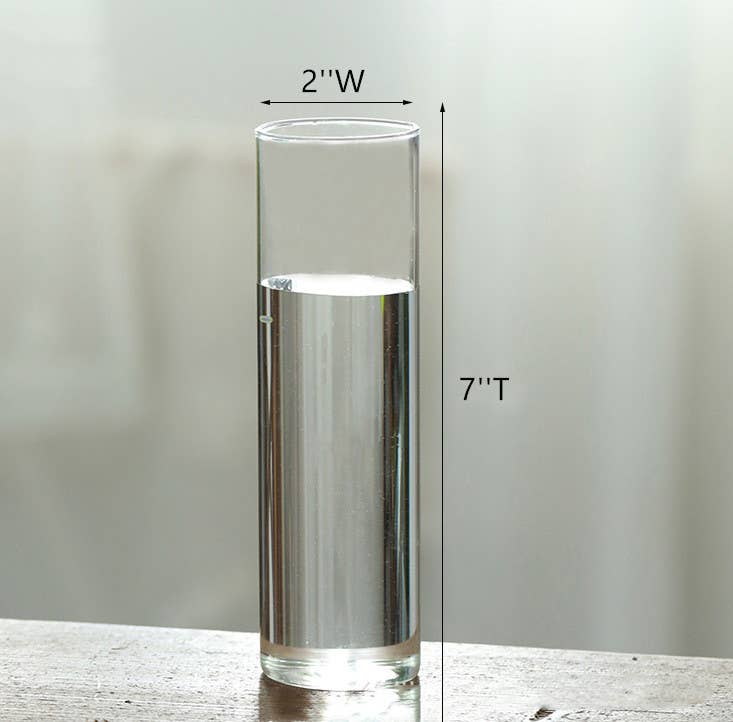 Glass Bud Vases, Light weight GlassVases, Bud Cylinder Vases