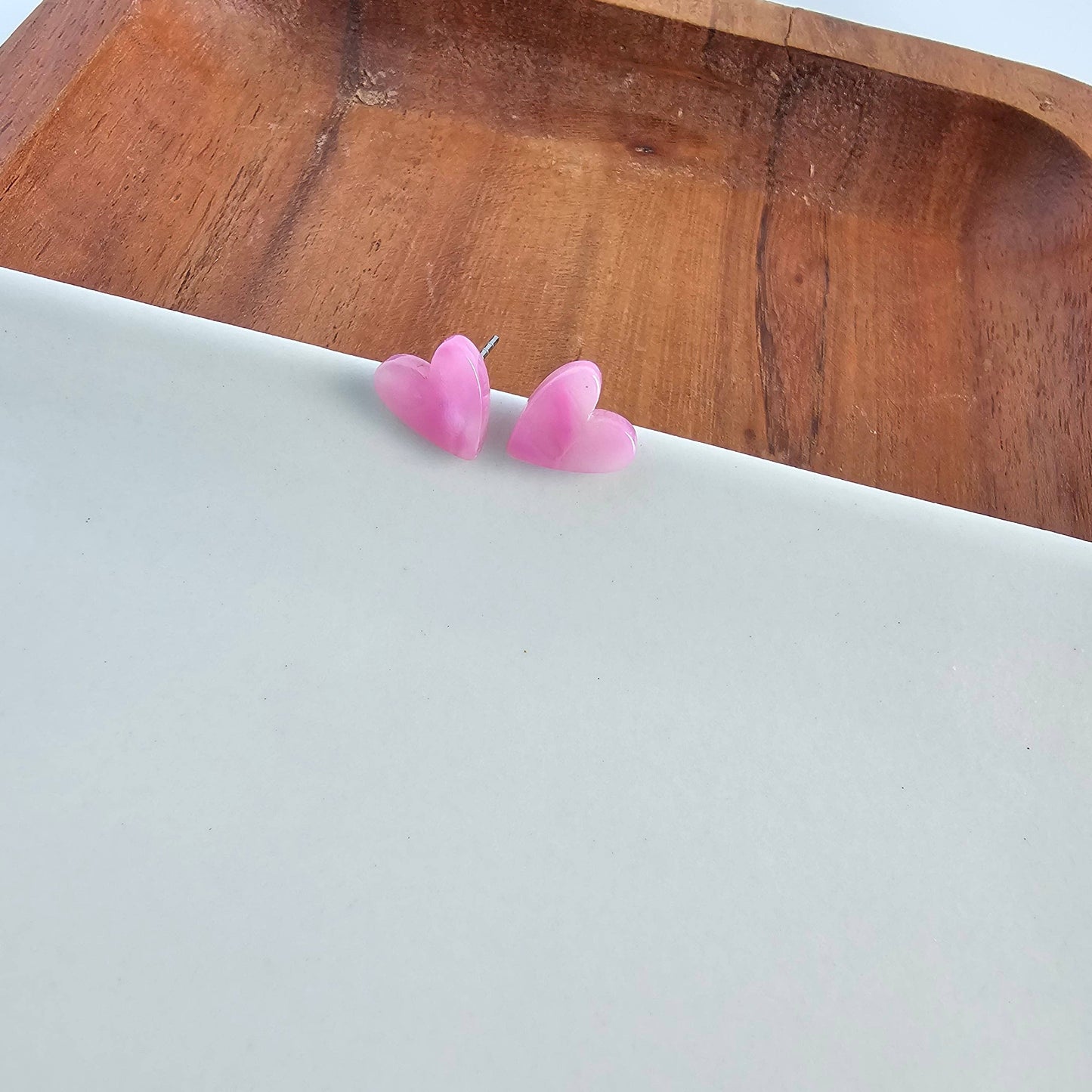 Hand Drawn Heart Studs