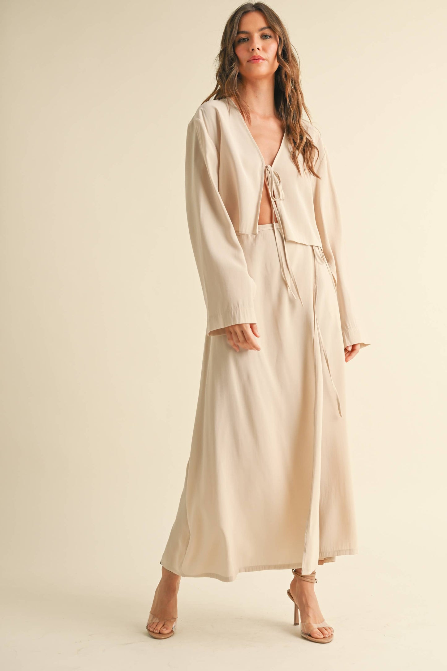 S5514ST   TENCEL FABRIC LONG WRAP SKIRT