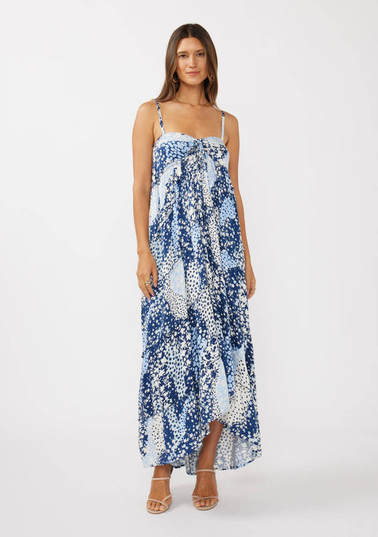 Floral Tiered Spaghetti Strap Maxi Dress