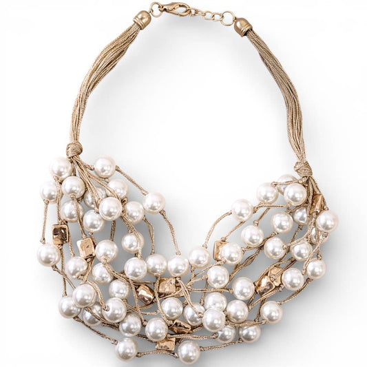 Coastal Chunky Pearl Necklace | Handmade Statement Jewelry