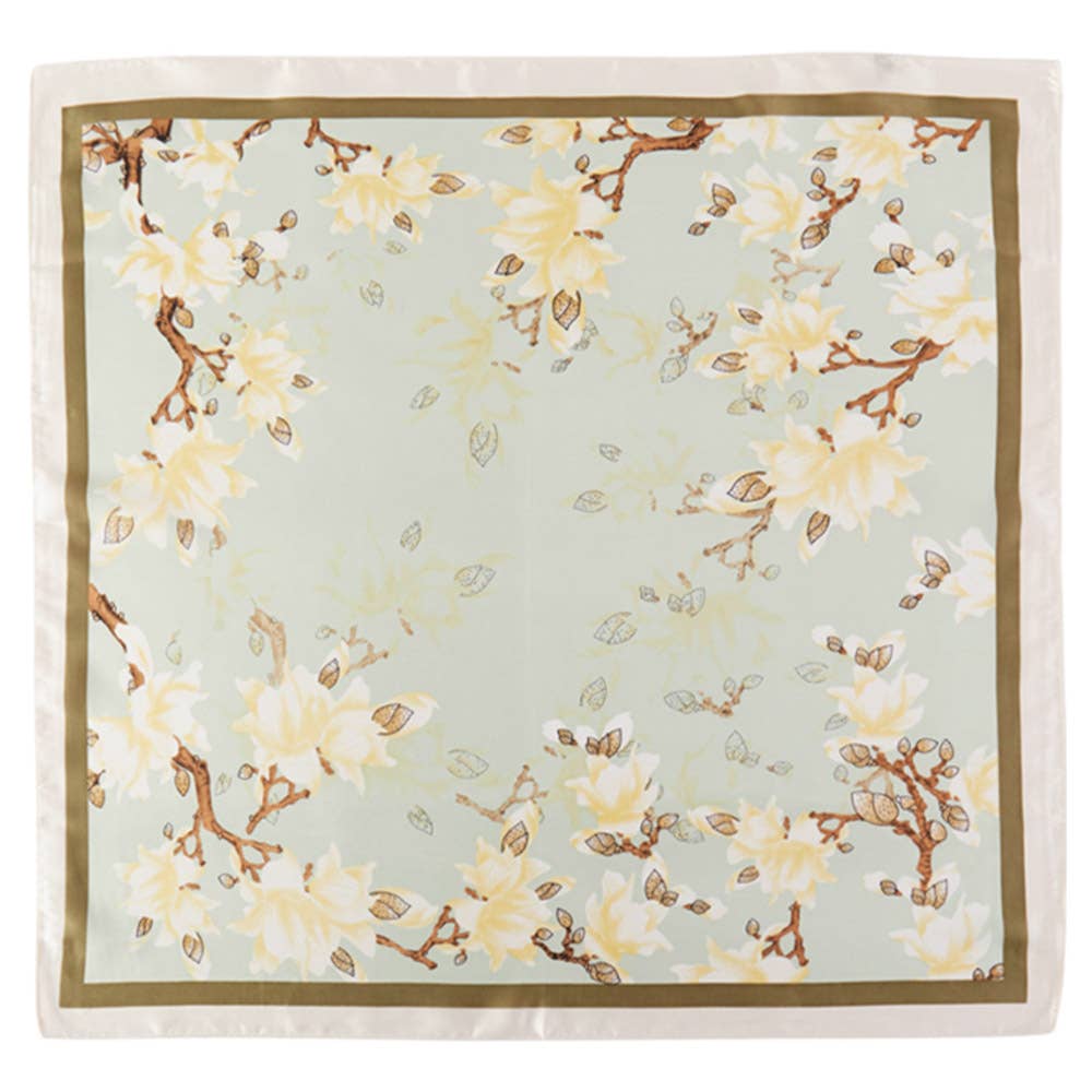 FLORAL PATTERN BANDANA NECK SCARF