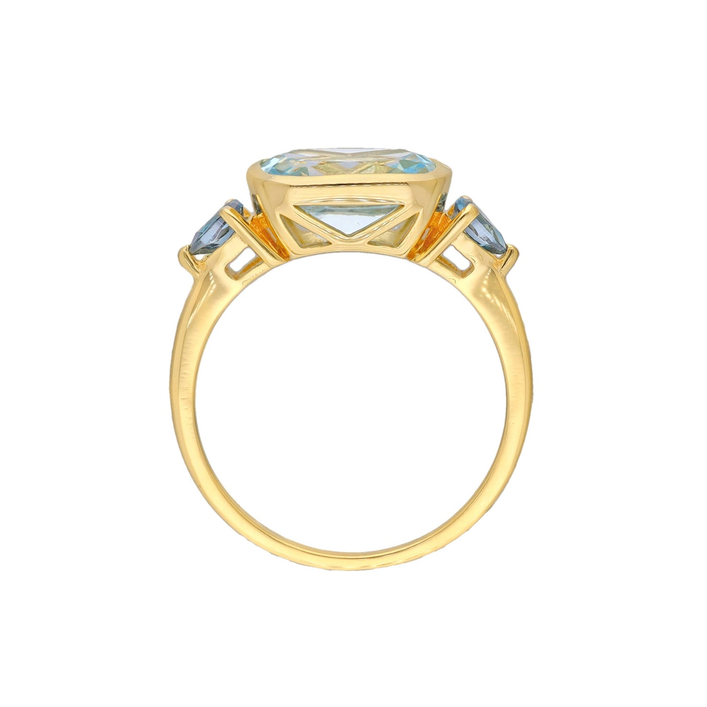 Azure Blue Topaz Trio Ring
