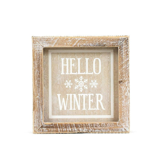 5x5 wood frame sign (BIRD/HELLO) SPRING DECOR