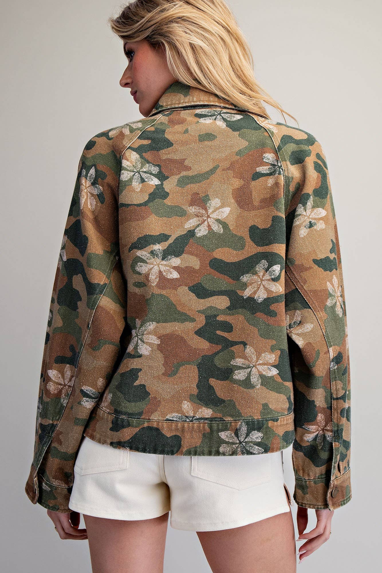 FLORAL CAMO PRINTED JACKET