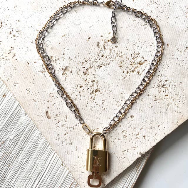 Upcycled Louis Vuitton Lock Necklace - Repurposed LV