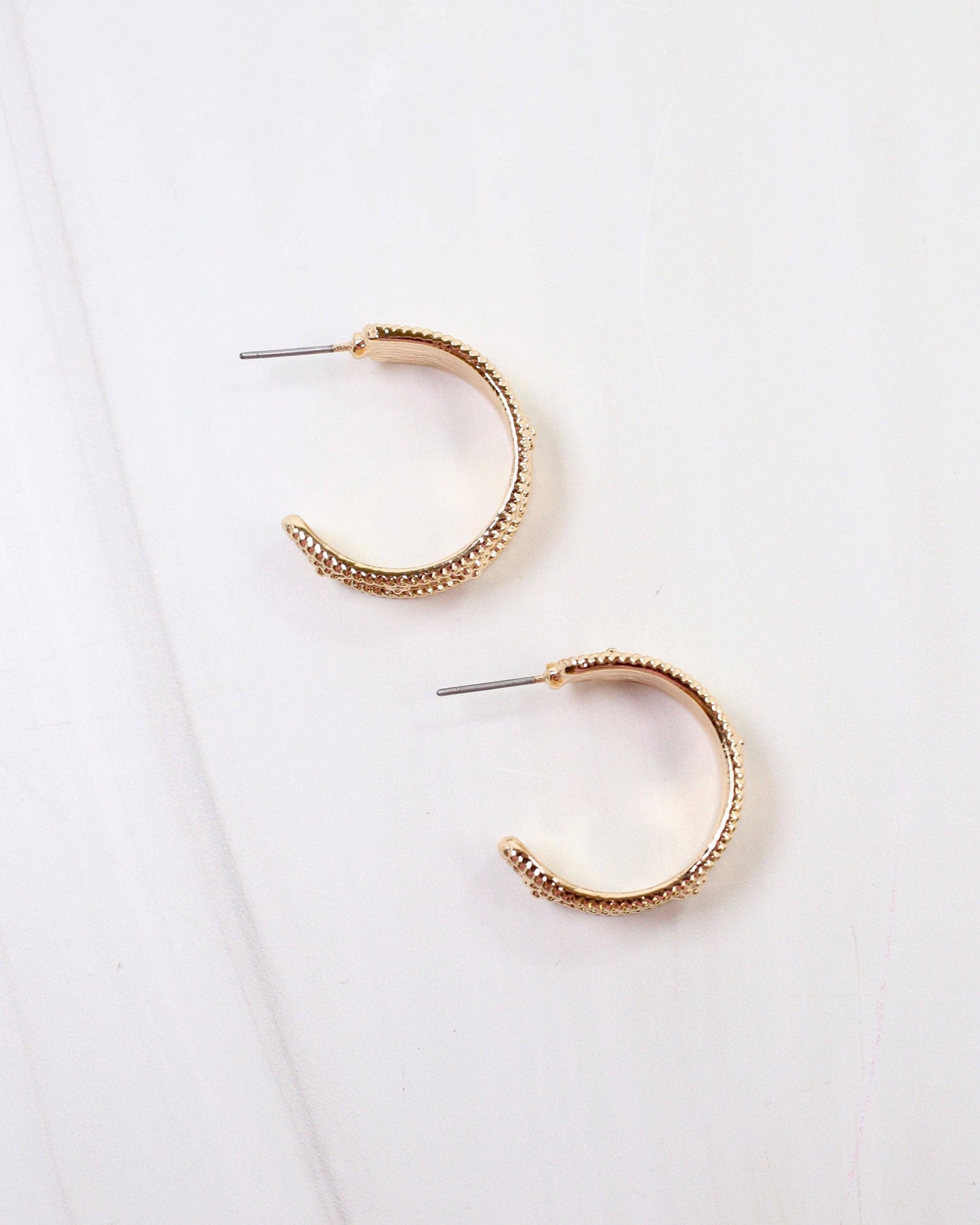 Canton Textured Hoop Earring Gold